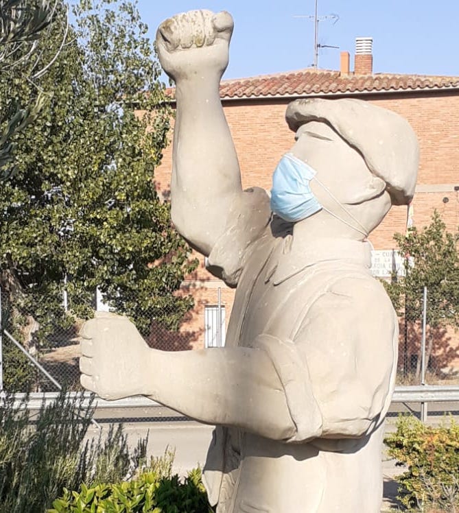 Vareador con mascarilla